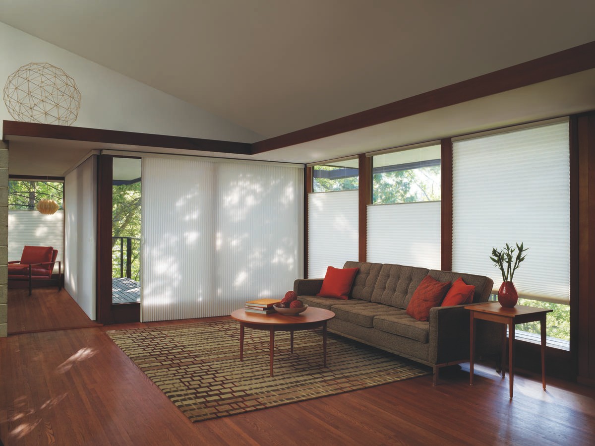 Winter window coverings for homes near Silverdale, Washington (WA) including impressive custom cellular shades.